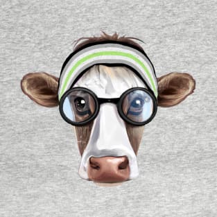 Subtle Agender Cow with Headband Bandana T-Shirt